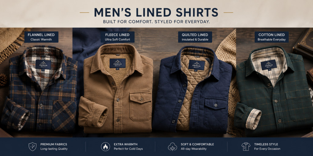 mens lined shirts