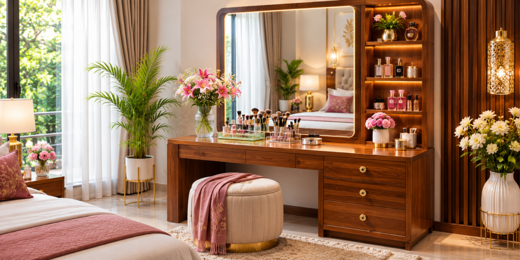 dressing table with mirror