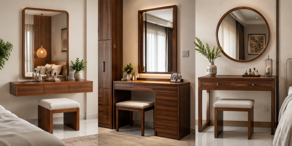 dressing table with mirror